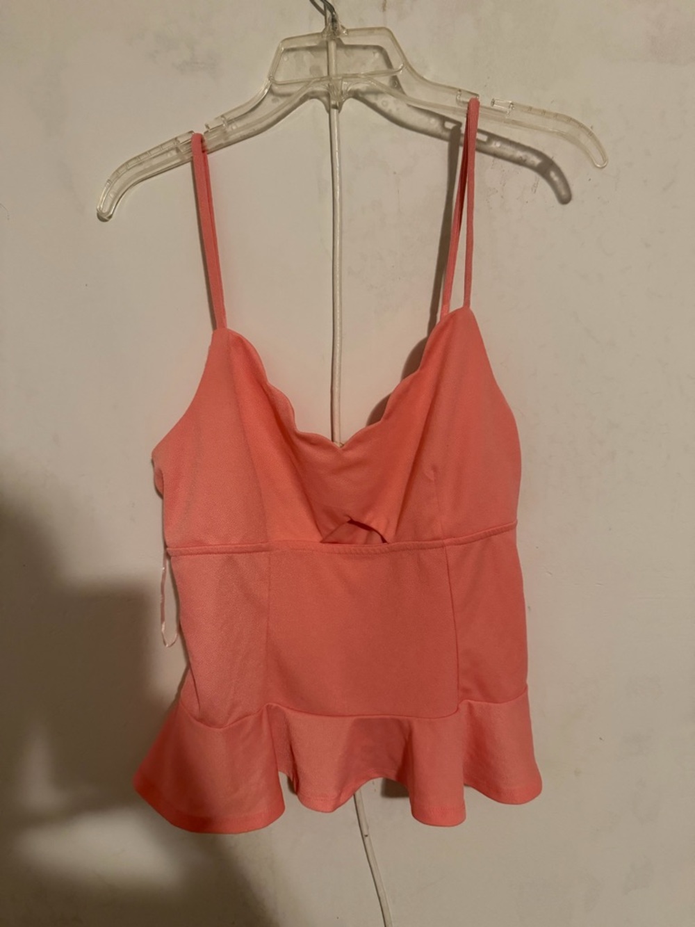 meraki Coral Peplum Cami Top